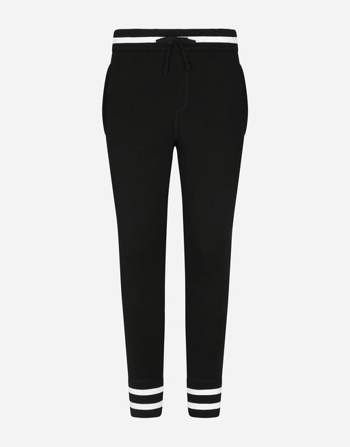 WOOL JOGGING PANTS WITH EMBROIDERY
