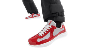 Copa América en charol y tela bicicleta Zapatillas Prada rojo/plata