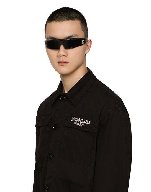 COTTON FAILLE JACKET WITH DGVIB3 PATCH AND EMBROIDERY