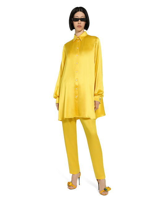 LONG-SLEEVED SILK CREPE SHIRT