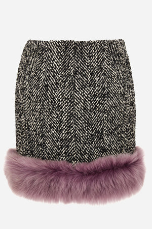 Skirt In Responsible Wool Mix Chevron