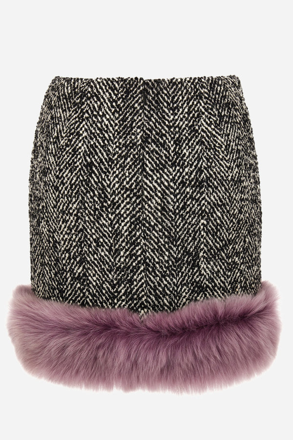 Skirt In Responsible Wool Mix Chevron