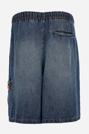 Short Denim In Dirty Indigo Wash Denim