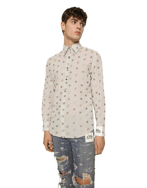 POPLIN SHIRT WITH FLOWER EMBROIDERY