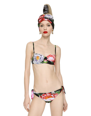 BALCONETTE BIKINI WITH PICTORIAL FLORAL PRINT