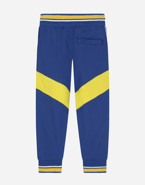 JERSEY JOGGING PANTS WITH INTARSIA DESIGN AND LOGO BAND