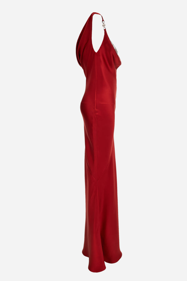 Gown In Double Fluid Silk Satin
