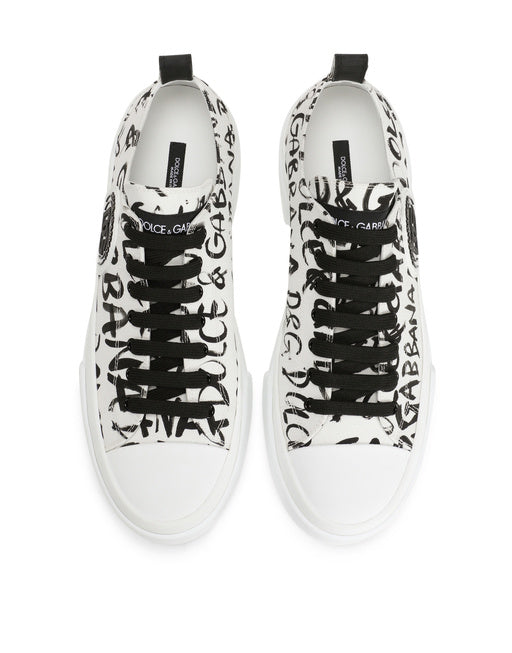 CANVAS PORTOFINO LIGHT SNEAKERS WITH DG LOGO PRINT