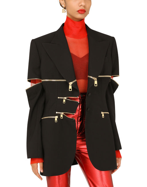 SINGLE-BREASTED JACKET WITH ZIPPER