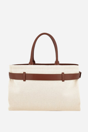 La Medusa Large Tote In Fabric-Calf Leather