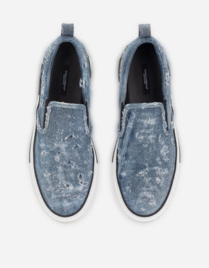 DENIM PATCHWORK CUSTOM 2.ZERO SLIP-ON SNEAKERS
