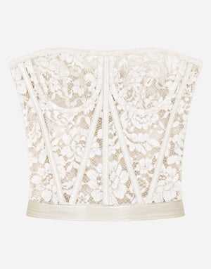 LAMINATED LACE BUSTIER