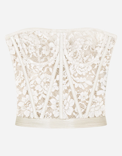 LAMINATED LACE BUSTIER