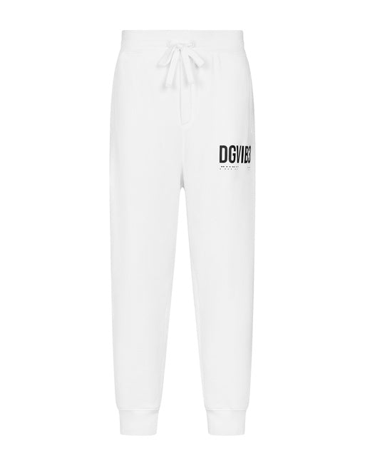 JERSEY JOGGING PANTS WITH DGVIB3 PRINT AND LOGO