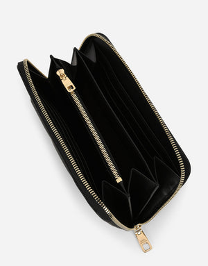 CALFSKIN ZIP-AROUND DG LOGO WALLET