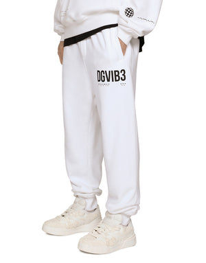 JERSEY JOGGING PANTS WITH DGVIB3 PRINT AND LOGO