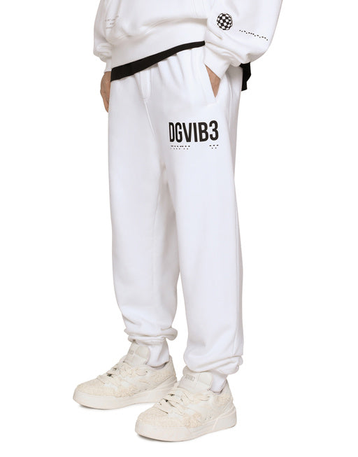 JERSEY JOGGING PANTS WITH DGVIB3 PRINT AND LOGO