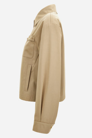 Blouson In Cotton Fabric With Allover Chain Print Lining