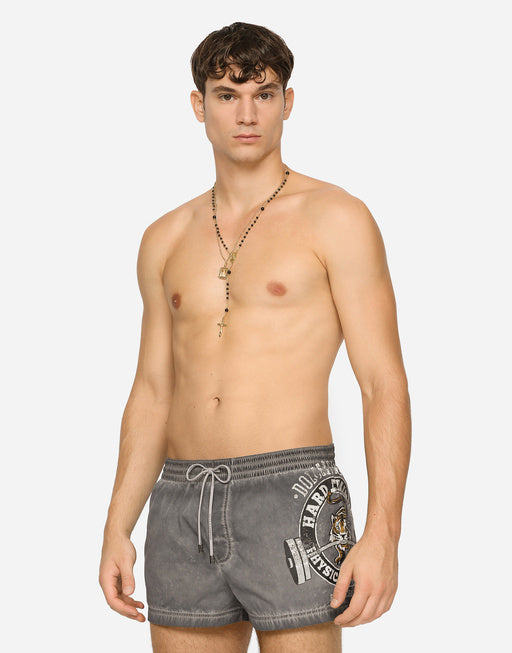 SHORT PRINTED SWIM TRUNKS