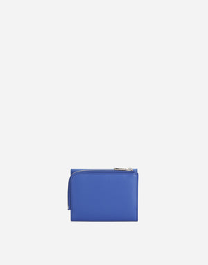 CALFSKIN FRENCH FLAP WALLET WITH RAISED LOGO