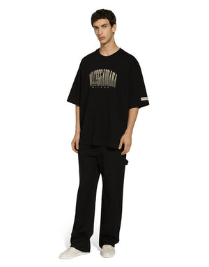 COTTON T-SHIRT WITH DOLCE&GABBANA LOGO PRINT