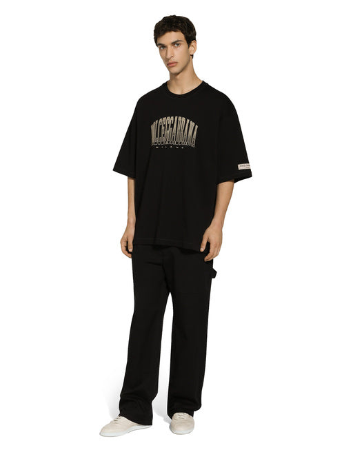 COTTON T-SHIRT WITH DOLCE&GABBANA LOGO PRINT