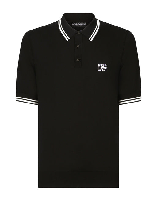 SHORT-SLEEVED POLO-SHIRT WITH DG LOGO EMBROIDERY