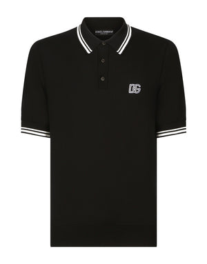 SHORT-SLEEVED POLO-SHIRT WITH DG LOGO EMBROIDERY