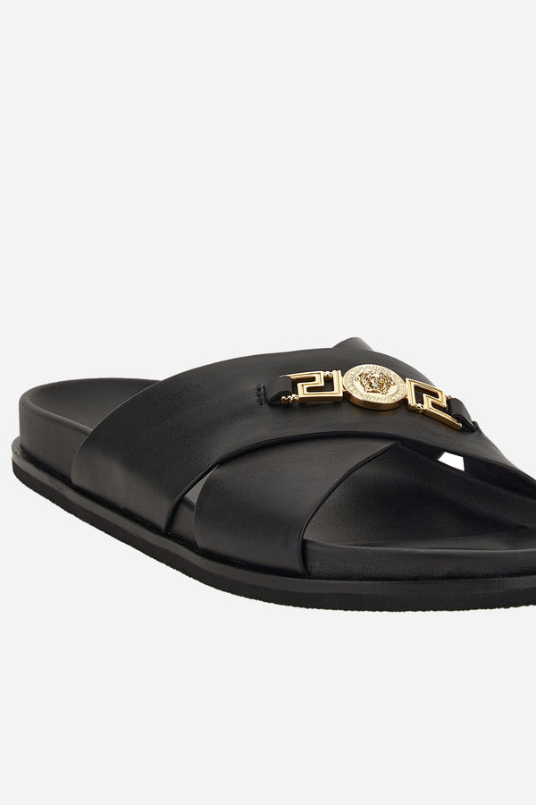 La Greca Sandal In Calf Leather