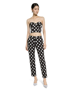 COTTON PANTS WITH POLKA-DOT PRINT