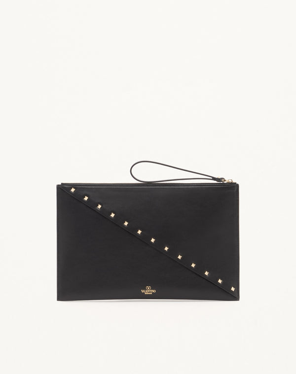 POUCH VALENTINO GARAVANI ROCKSTUD WISPY IN VITELLO