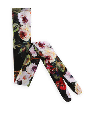 TULLE TIGHTS WITH ROSE GARDEN PRINT