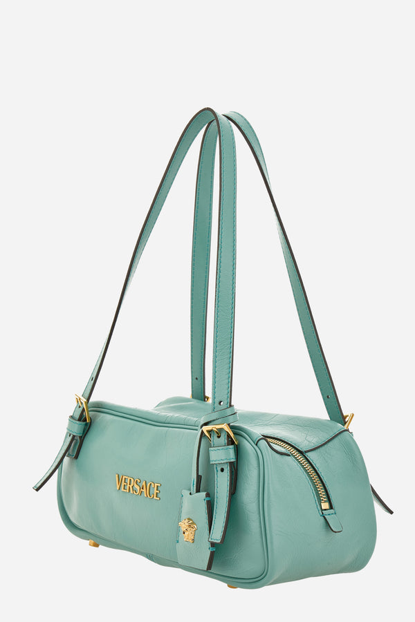 Versace Tag Shoulder In Lamb Leather