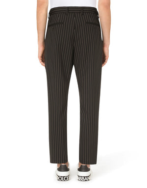 PINSTRIPE WOOL JOGGING PANTS
