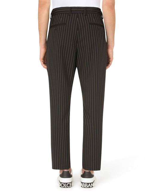 PINSTRIPE WOOL JOGGING PANTS