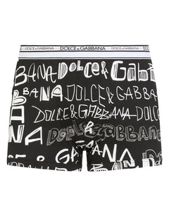LOGO-PRINT TWO-WAY STRETCH COTTON BOXERS