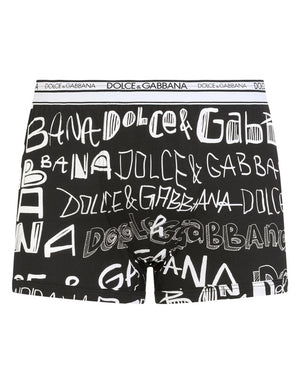 LOGO-PRINT TWO-WAY STRETCH COTTON BOXERS