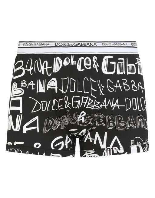 LOGO-PRINT TWO-WAY STRETCH COTTON BOXERS