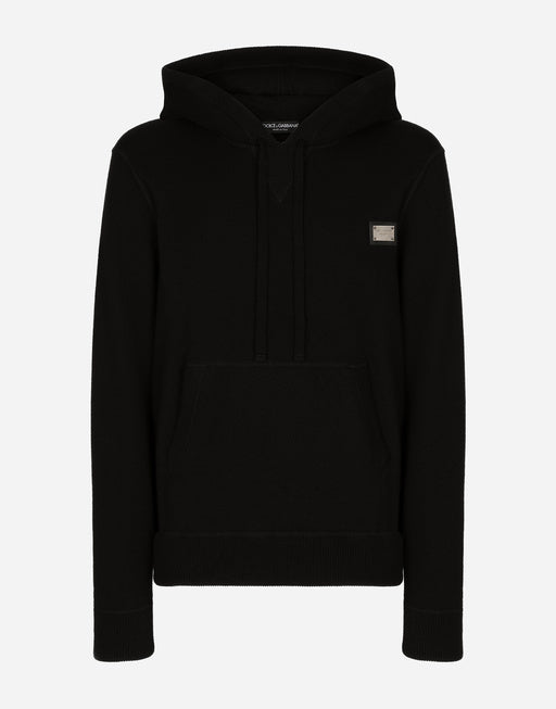 HOODED SWEATER IN WOOL AND CASHMERE