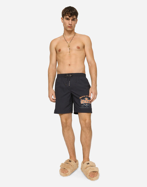 MID-LENGTH PRINTED SWIM TRUNKS