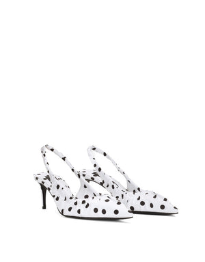 PRINTED SATIN SLINGBACKS