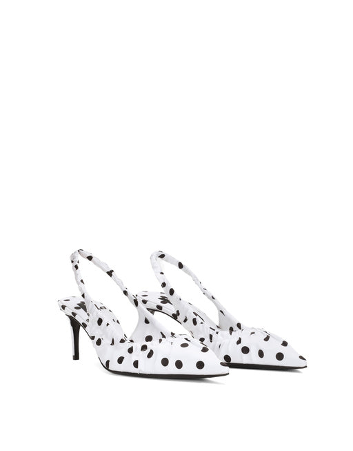 PRINTED SATIN SLINGBACKS