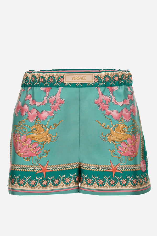Shorts In Underwater Barocco Foulard On Silk Twill