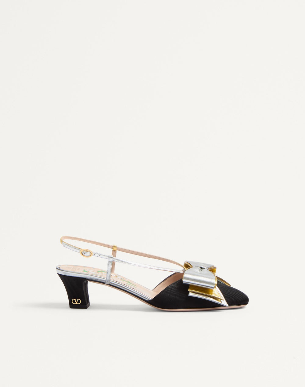 Décolleté Slingback Bowow In Tessuto Moirè 45Mm