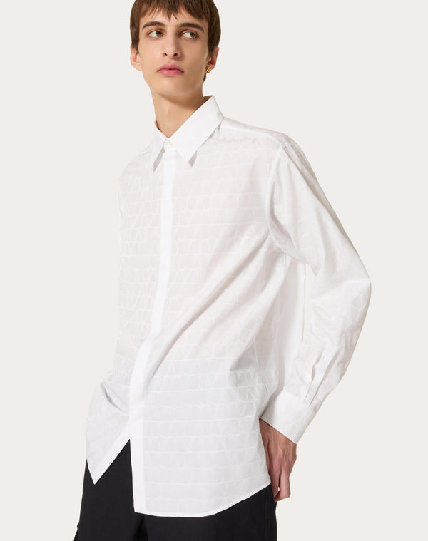 Camicia In Popeline Di Cotone Con Motivo Toile Iconographe