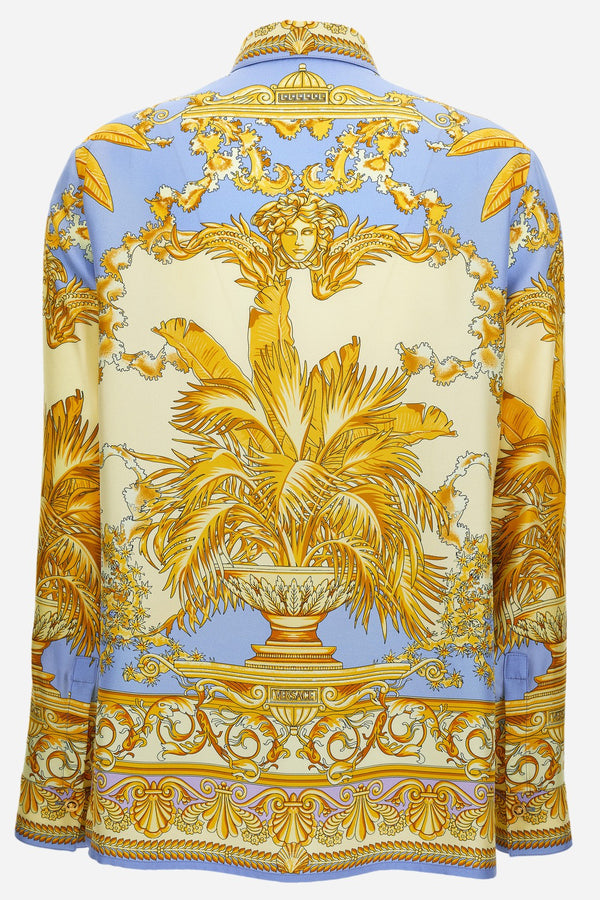 Formal Shirt In Silk Twill Barocco Palm Print
