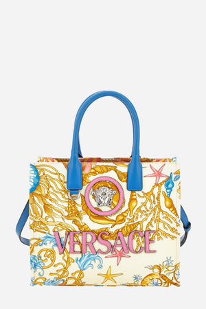 La Medusa Small Tote In Fabric+Calf Leather