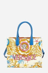 La Medusa Small Tote In Fabric+Calf Leather
