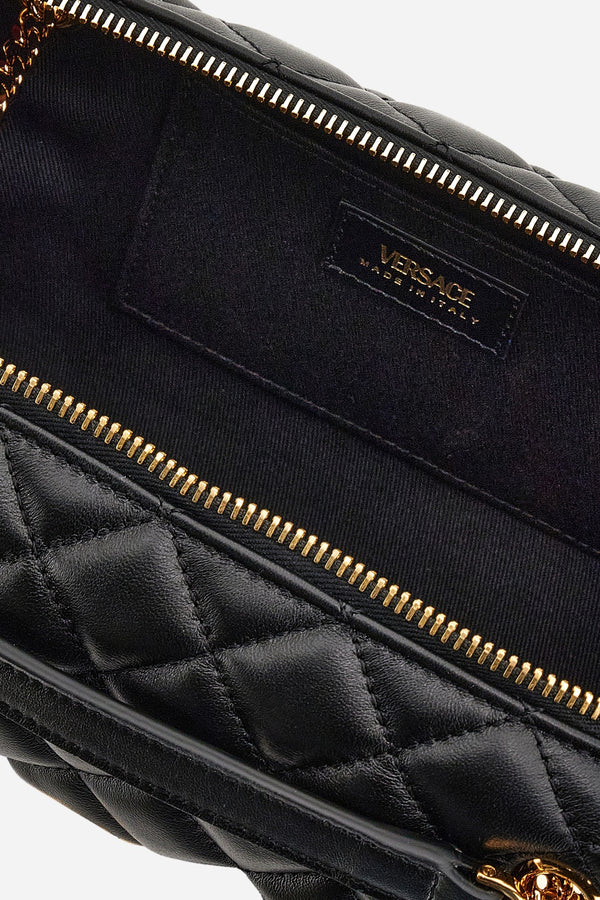 Icon Small Shoulder Bag In Quilted Lamb Leather