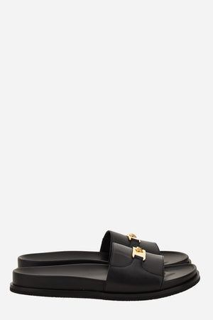 Versace Tank Sandals In Calf Leather